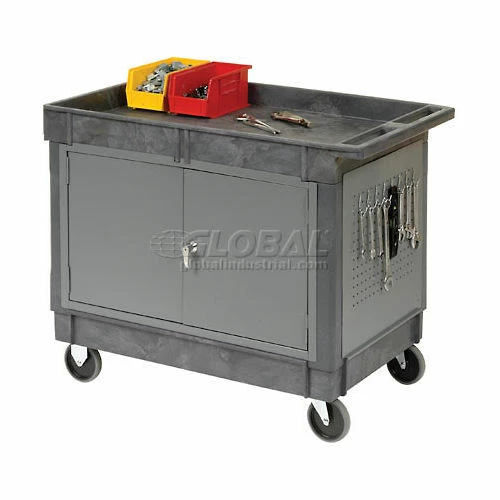 Global Industrial Mobile Tray Top Shelf Maintenance Cart with 5" Rubber Casters 6 Global Industrial Mobile Tray Top Shelf Maintenance Cart with 5" Rubber Casters - Image 4