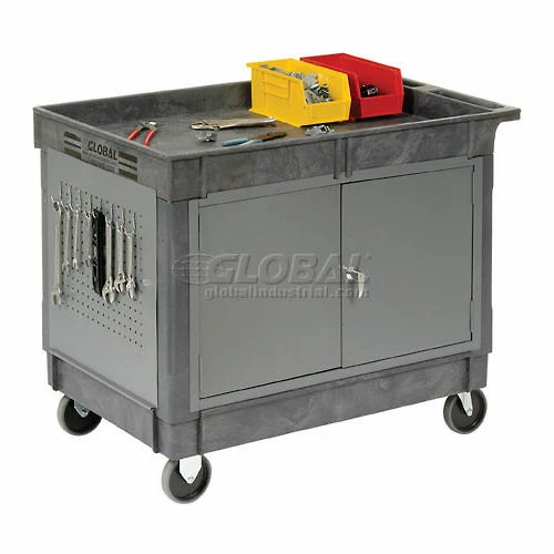 Global Industrial Mobile Tray Top Shelf Maintenance Cart with 5" Rubber Casters 7 Global Industrial Mobile Tray Top Shelf Maintenance Cart with 5" Rubber Casters - Image 5