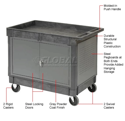 Global Industrial Mobile Tray Top Shelf Maintenance Cart with 5" Rubber Casters 15 Global Industrial Mobile Tray Top Shelf Maintenance Cart with 5" Rubber Casters - Image 13