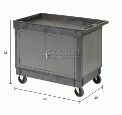 Global Industrial Mobile Tray Top Shelf Maintenance Cart with 5" Rubber Casters 41 Global Industrial Mobile Tray Top Shelf Maintenance Cart with 5" Rubber Casters -Tool Storage best sale 241737 dim