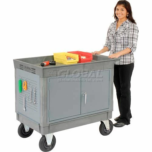 Global Industrial Tray Top Shelf Maintenance Cart with 8" Pneumatic Casters 5 Global Industrial Tray Top Shelf Maintenance Cart with 8" Pneumatic Casters - Image 3