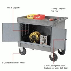 Global Industrial Tray Top Shelf Maintenance Cart with 8" Pneumatic Casters 34 Global Industrial Tray Top Shelf Maintenance Cart with 8" Pneumatic Casters -Tool Storage best sale 241738 2wco