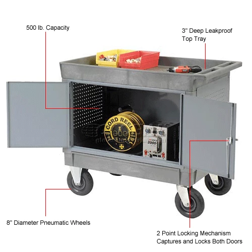 Global Industrial Tray Top Shelf Maintenance Cart with 8" Pneumatic Casters 16 Global Industrial Tray Top Shelf Maintenance Cart with 8" Pneumatic Casters - Image 14