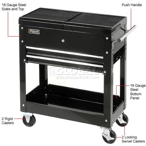 Homak BK06022704 27" 2-Drawer Tool Cart W/ Sliding Top 18 Homak BK06022704 27" 2-Drawer Tool Cart W/ Sliding Top - Image 16