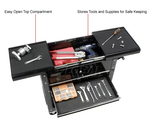 Homak BK06022704 27" 2-Drawer Tool Cart W/ Sliding Top 20 Homak BK06022704 27" 2-Drawer Tool Cart W/ Sliding Top - Image 18