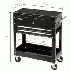 Homak BK06022704 27" 2-Drawer Tool Cart W/ Sliding Top 49 Homak BK06022704 27" 2-Drawer Tool Cart W/ Sliding Top -Tool Storage best sale 309127 dim
