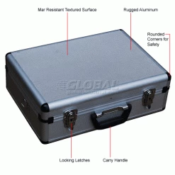 Global Industrial Aluminum Tool Case - 18" x 14" x 6" No Foam With Dividers and Panels -Tool Storage best sale 442893 1wco