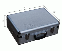 Global Industrial Aluminum Tool Case - 18" x 14" x 6" No Foam With Dividers and Panels -Tool Storage best sale 442893 dim
