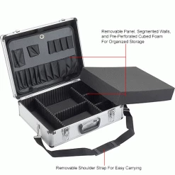 Global Industrial™ Aluminum Tool Case 18" x 14" x 6" with Tool Panel, Foam and Dividers -Tool Storage best sale 493402 2wco