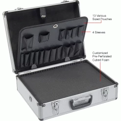 Global Industrial™ Aluminum Tool Case 18" x 14" x 6" with Tool Panel, Foam and Dividers -Tool Storage best sale 493402 3wco