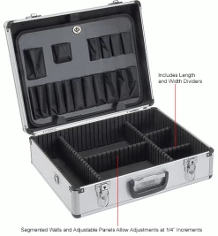 Global Industrial™ Aluminum Tool Case 18" x 14" x 6" with Tool Panel, Foam and Dividers -Tool Storage best sale 493402 4wco