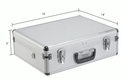 Global Industrial™ Aluminum Tool Case 18" x 14" x 6" with Tool Panel, Foam and Dividers -Tool Storage best sale 493402 dim