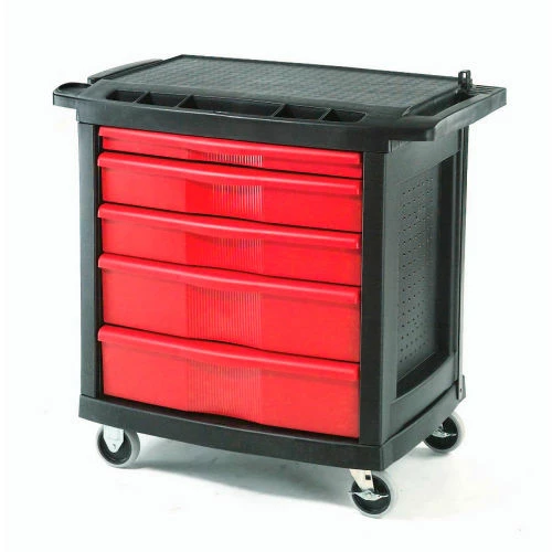 Rubbermaid FG773488BLA 5 Drawer Mobile Work Center 4 Rubbermaid FG773488BLA 5 Drawer Mobile Work Center - Image 2