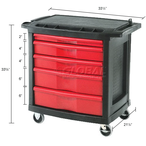 Rubbermaid FG773488BLA 5 Drawer Mobile Work Center 24 Rubbermaid FG773488BLA 5 Drawer Mobile Work Center - Image 22