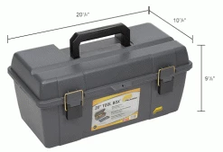 Plano Molding 651-101 Toolbox with Tray 20-1/4"L x 10-7/8"W x 9-1/8"H Gray - Pkg Qty 4 -Tool Storage best sale B2277507IN dim