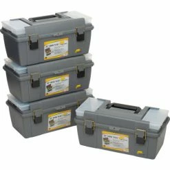 Plano Molding 652-009 Toolbox with Tray and (2) compartment boxes 20-1/4"L x 10-7/8"W x 9-1/8"H Gray - Pkg Qty 4