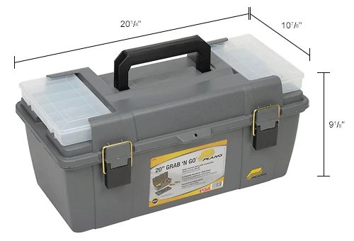 Plano Molding 652-009 Toolbox with Tray and (2) compartment boxes 20-1/4"L x 10-7/8"W x 9-1/8"H Gray - Pkg Qty 4 17 Plano Molding 652-009 Toolbox with Tray and (2) compartment boxes 20-1/4"L x 10-7/8"W x 9-1/8"H Gray - Pkg Qty 4 - Image 15
