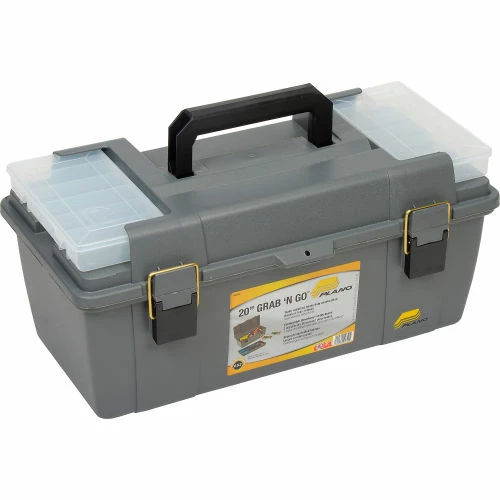 Plano Molding 652-009 Toolbox with Tray and (2) compartment boxes 20-1/4"L x 10-7/8"W x 9-1/8"H Gray - Pkg Qty 4 4 Plano Molding 652-009 Toolbox with Tray and (2) compartment boxes 20-1/4"L x 10-7/8"W x 9-1/8"H Gray - Pkg Qty 4 - Image 2
