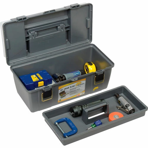 Plano Molding 652-009 Toolbox with Tray and (2) compartment boxes 20-1/4"L x 10-7/8"W x 9-1/8"H Gray - Pkg Qty 4 6 Plano Molding 652-009 Toolbox with Tray and (2) compartment boxes 20-1/4"L x 10-7/8"W x 9-1/8"H Gray - Pkg Qty 4 - Image 4