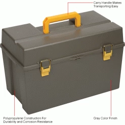 Plano Molding 701-001 Toolbox with Tray 21-5/16"L x 12-1/2"W x 13-1/2"H Gray -Tool Storage best sale B2277509IN 1wco