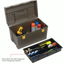 Plano Molding 701-001 Toolbox with Tray 21-5/16"L x 12-1/2"W x 13-1/2"H Gray -Tool Storage best sale B2277509IN 2wco