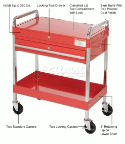 Sunex Tools 8013A 30" Red Tool Cart W/ Locking Top & Drawer -Tool Storage best sale B643114 1wco