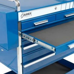 Sunex Tools 8045BL 27" Professional 5 Drawer Blue Tool Cart W/ Locking Top -Tool Storage best sale B788165 07