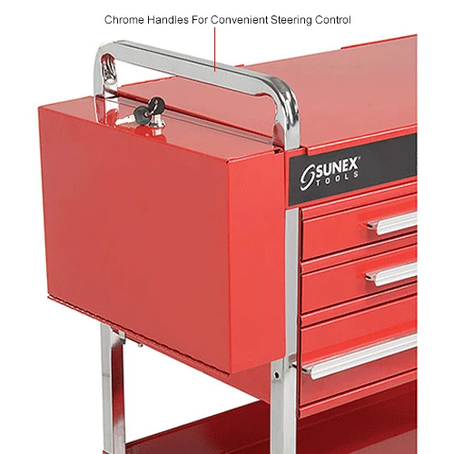 Sunex Tools 8013ADELUXE 4 Drawer Deluxe Red Tool Cart W/ Locking Top & Drawers 20 Sunex Tools 8013ADELUXE 4 Drawer Deluxe Red Tool Cart W/ Locking Top & Drawers - Image 18