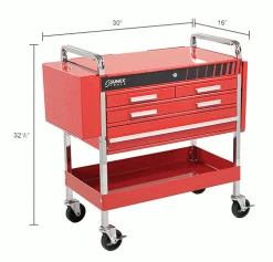 Sunex Tools 8013ADELUXE 4 Drawer Deluxe Red Tool Cart W/ Locking Top & Drawers 46 Sunex Tools 8013ADELUXE 4 Drawer Deluxe Red Tool Cart W/ Locking Top & Drawers -Tool Storage best sale B982816IN dim