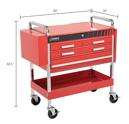 Sunex Tools 8013ADELUXE 4 Drawer Deluxe Red Tool Cart W/ Locking Top & Drawers 24 Sunex Tools 8013ADELUXE 4 Drawer Deluxe Red Tool Cart W/ Locking Top & Drawers - Image 22
