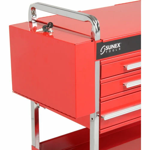 Sunex Tools 8013ADELUXE 4 Drawer Deluxe Red Tool Cart W/ Locking Top & Drawers 9 Sunex Tools 8013ADELUXE 4 Drawer Deluxe Red Tool Cart W/ Locking Top & Drawers - Image 7