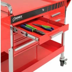 Sunex Tools 8013ADELUXE 4 Drawer Deluxe Red Tool Cart W/ Locking Top & Drawers 32 Sunex Tools 8013ADELUXE 4 Drawer Deluxe Red Tool Cart W/ Locking Top & Drawers -Tool Storage best sale B982816 07
