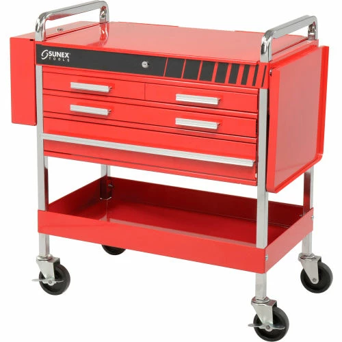 Sunex Tools 8013ADELUXE 4 Drawer Deluxe Red Tool Cart W/ Locking Top & Drawers 11 Sunex Tools 8013ADELUXE 4 Drawer Deluxe Red Tool Cart W/ Locking Top & Drawers - Image 9