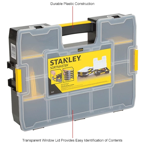 Stanley STST14027 SortMaster 17-3/8"x13"x3-1/2" 17-Compartment Stackable Small Parts Organizer 15 Stanley STST14027 SortMaster 17-3/8"x13"x3-1/2" 17-Compartment Stackable Small Parts Organizer - Image 13