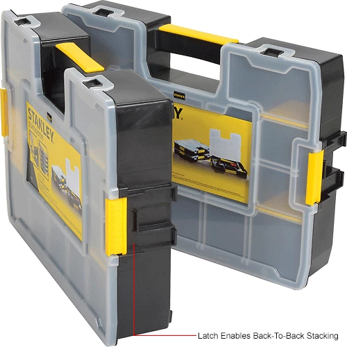 Stanley STST14027 SortMaster 17-3/8"x13"x3-1/2" 17-Compartment Stackable Small Parts Organizer 18 Stanley STST14027 SortMaster 17-3/8"x13"x3-1/2" 17-Compartment Stackable Small Parts Organizer - Image 16
