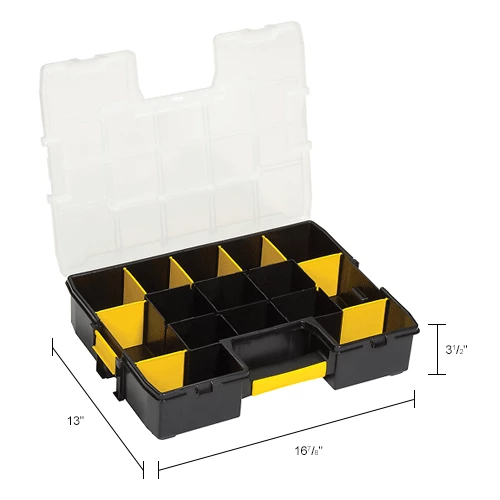 Stanley STST14027 SortMaster 17-3/8"x13"x3-1/2" 17-Compartment Stackable Small Parts Organizer 20 Stanley STST14027 SortMaster 17-3/8"x13"x3-1/2" 17-Compartment Stackable Small Parts Organizer - Image 18