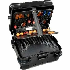 CH Ellis Chicago Case RMMST9CARTMH, Wheeled Tool Case, 20"L x 16-1/2"W x 12-1/4"H, Black/Red