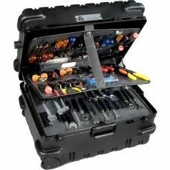 CH Ellis Chicago Case MSCART23CC, Military-Wheeled Tool Case, 24-1/2"L x 19-1/2"W x 14"H, Black