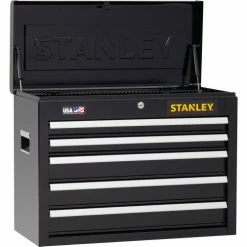 Stanley® 300 Series Tool Chest W/ 5 Drawers, 26"W x 12"D x 20-1/2"H, Black